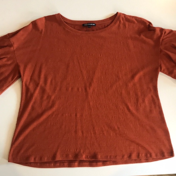 Cable & Gauge XL Burnt Orange Bell Sleeve Shirt - Picture 6 of 11